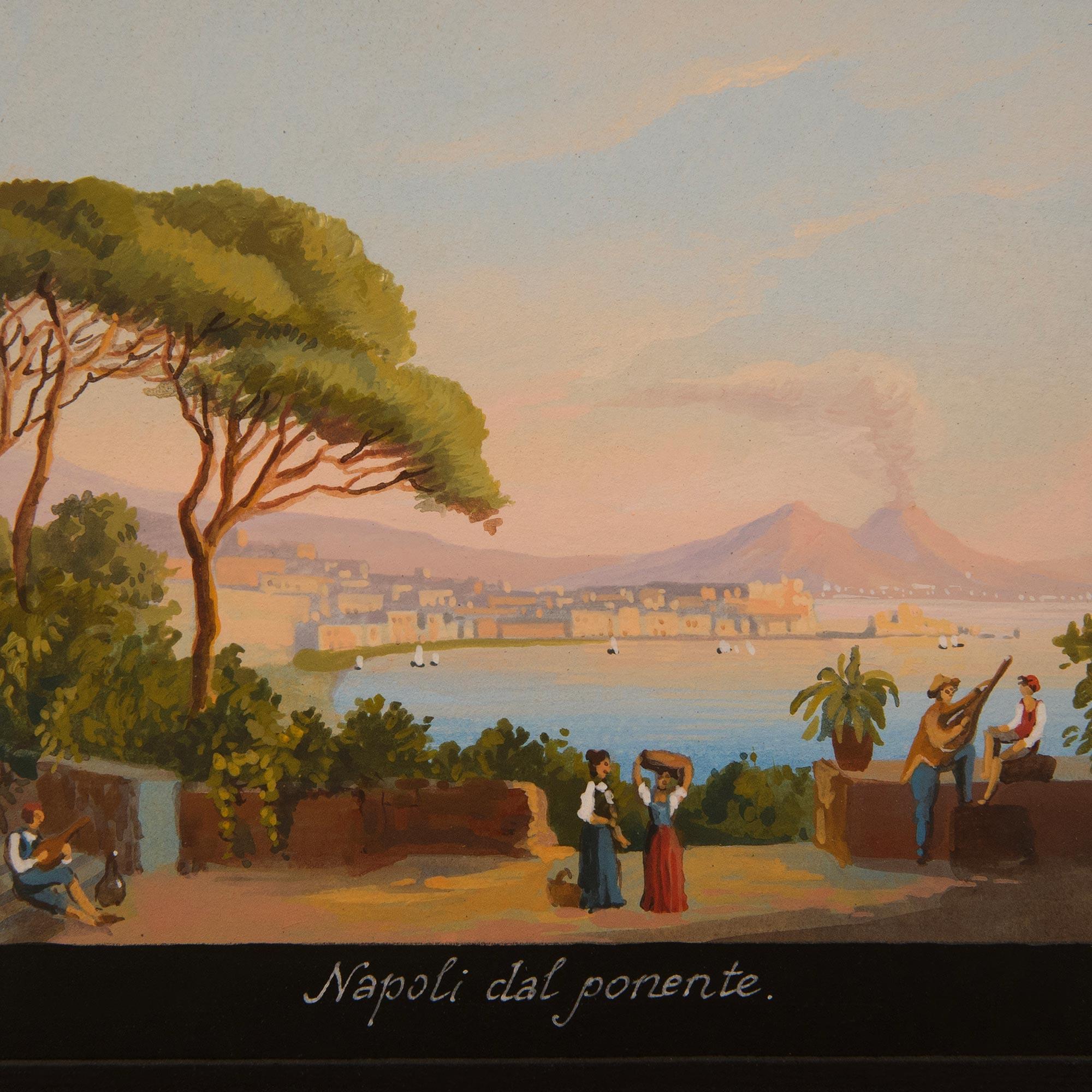 Fruitiers Ensemble de trois peintures italiennes du 20e siècle à la gouache de Naples, par Ramponi Renato en vente