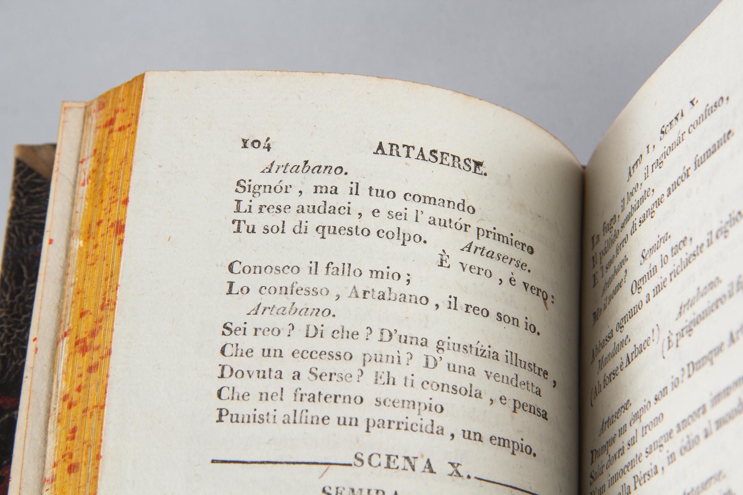 Set of Three Italian Books Operre Di Metastatio, 1819 For Sale 10