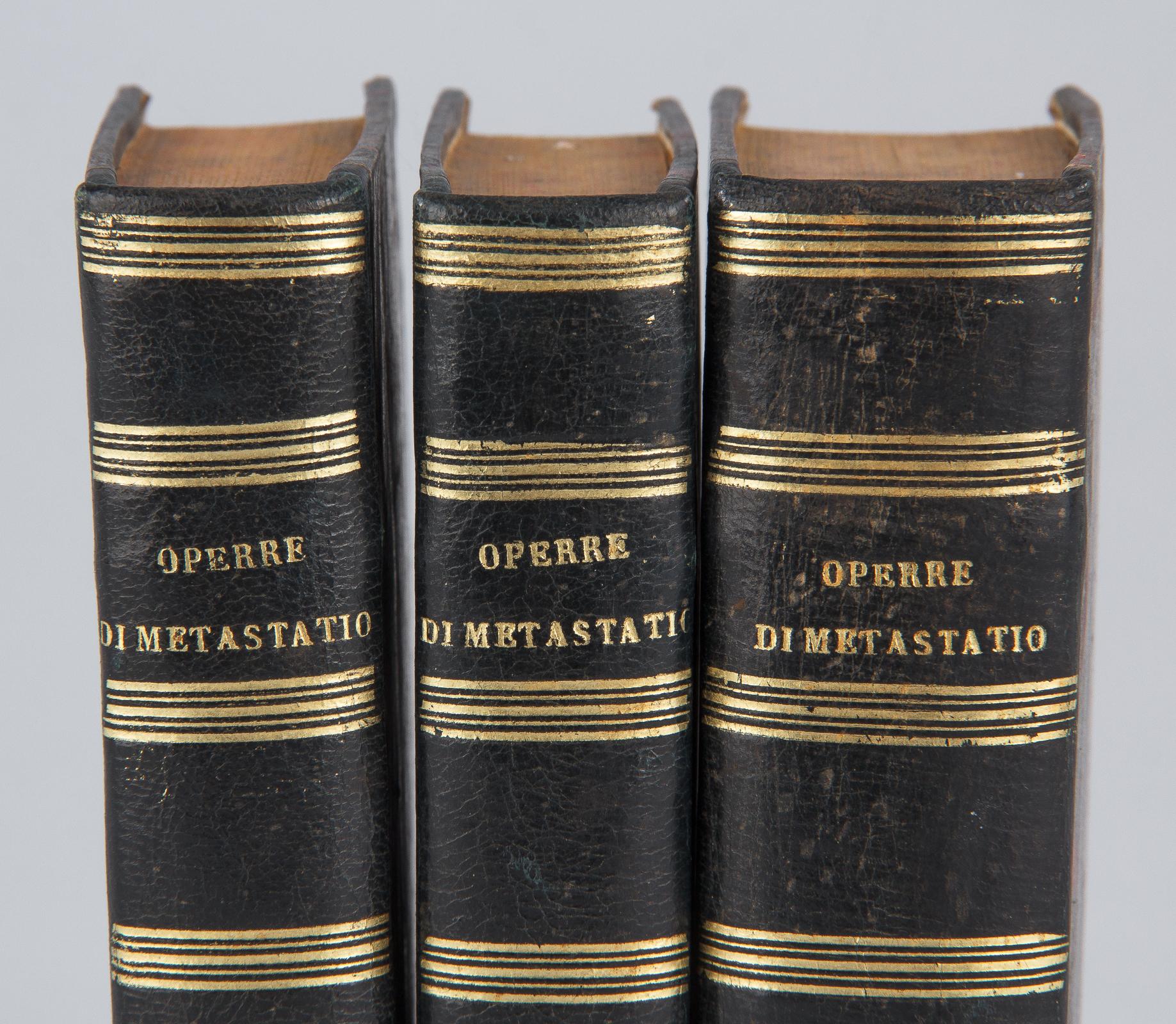 19th Century Set of Three Italian Books Operre Di Metastatio, 1819 For Sale