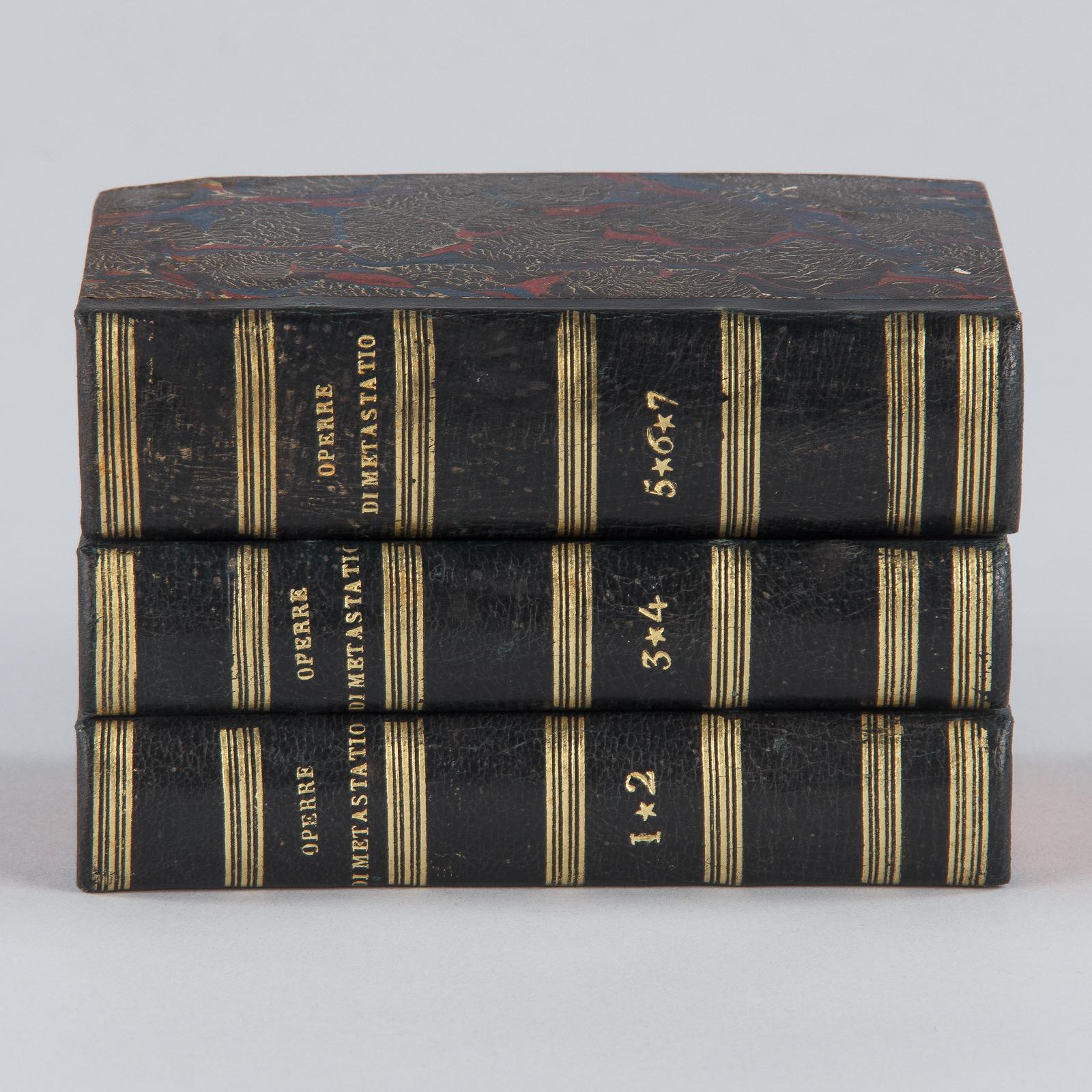 Set of Three Italian Books Operre Di Metastatio, 1819 For Sale 1
