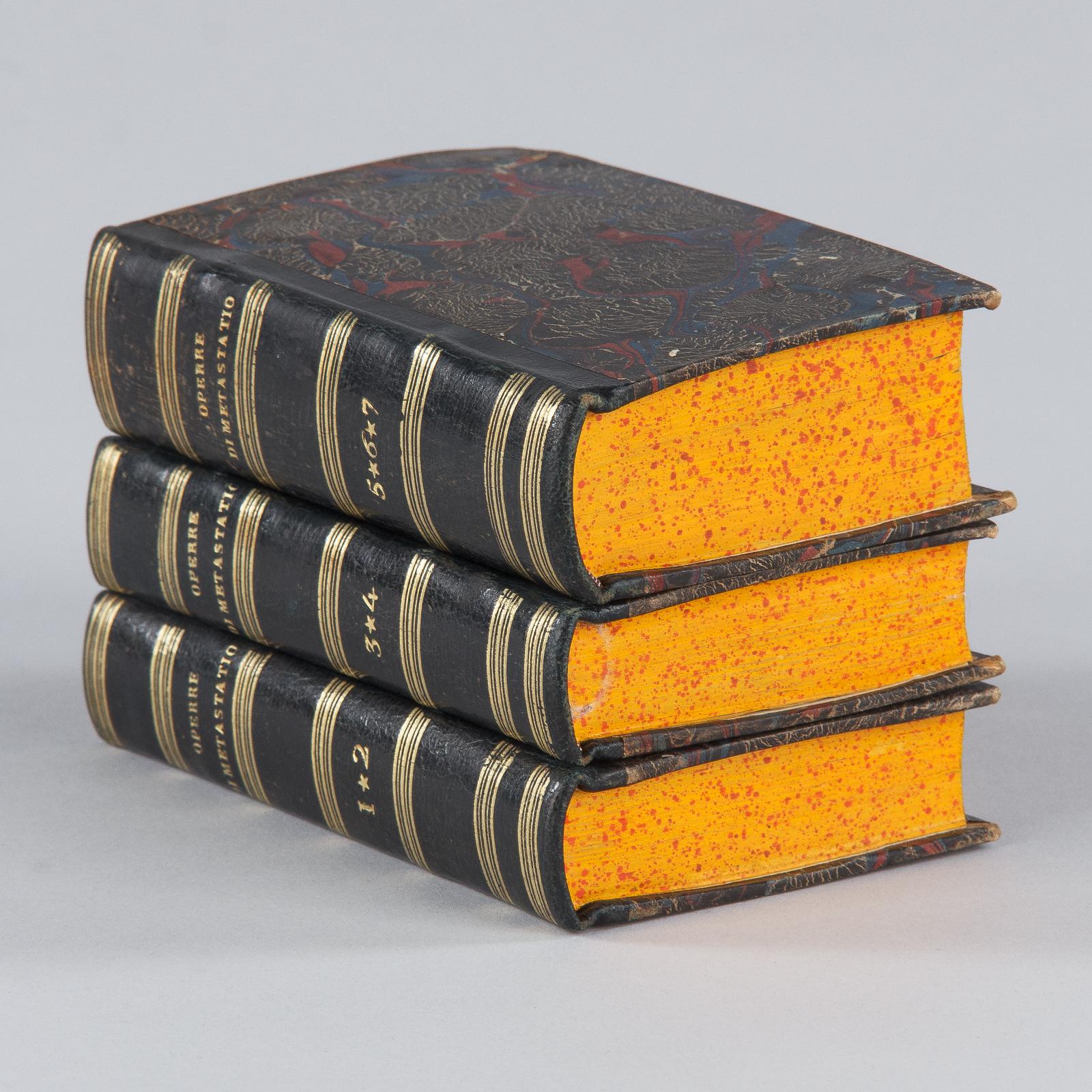 Set of Three Italian Books Operre Di Metastatio, 1819 For Sale 2