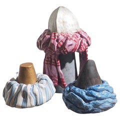 Set of Three Italian Large Ceramic “Saraceno”, Handmade in Ischia, XXI century