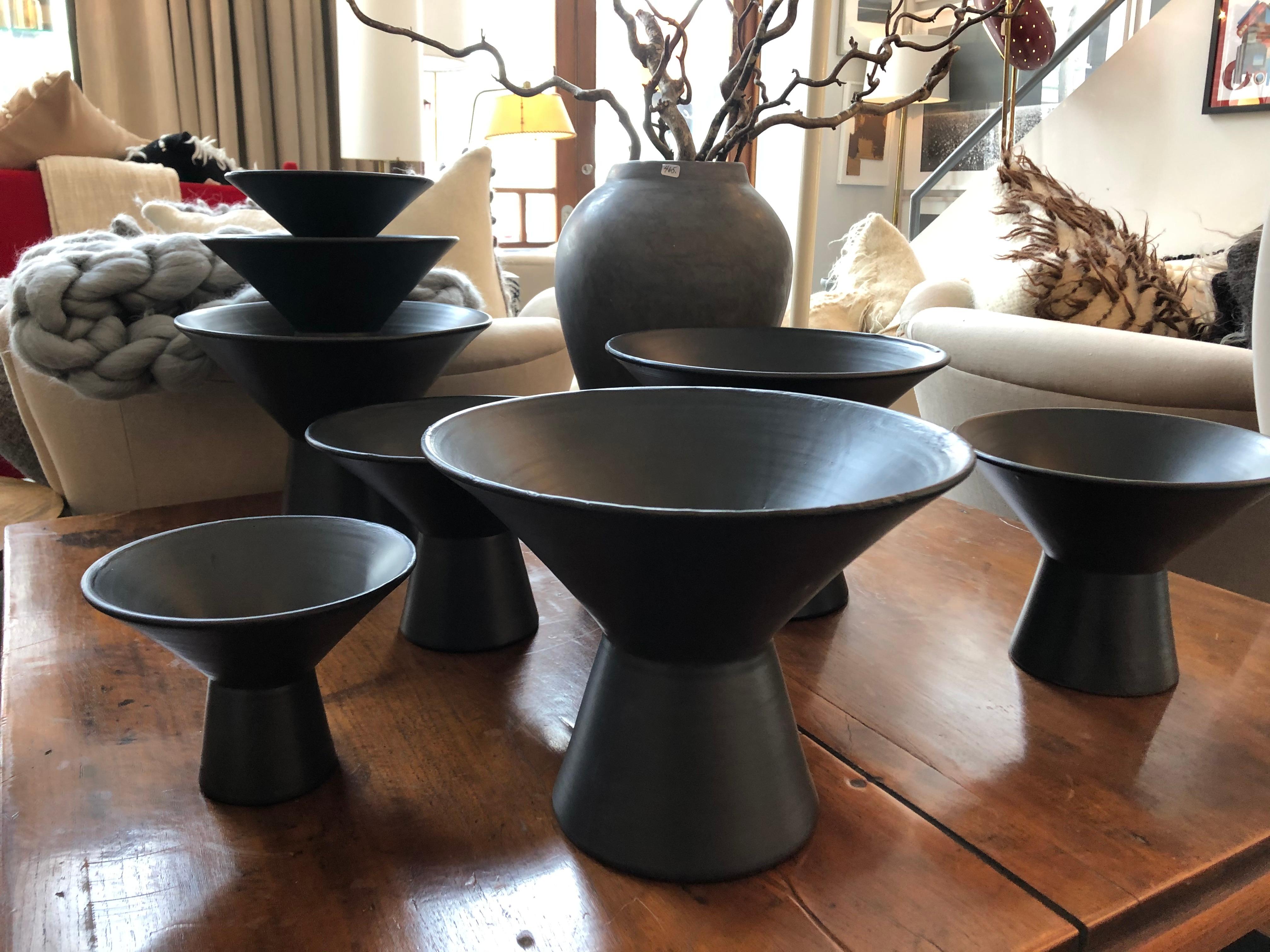 Contemporary Set of Three Italian Ceramic Vases by Le Lampade
