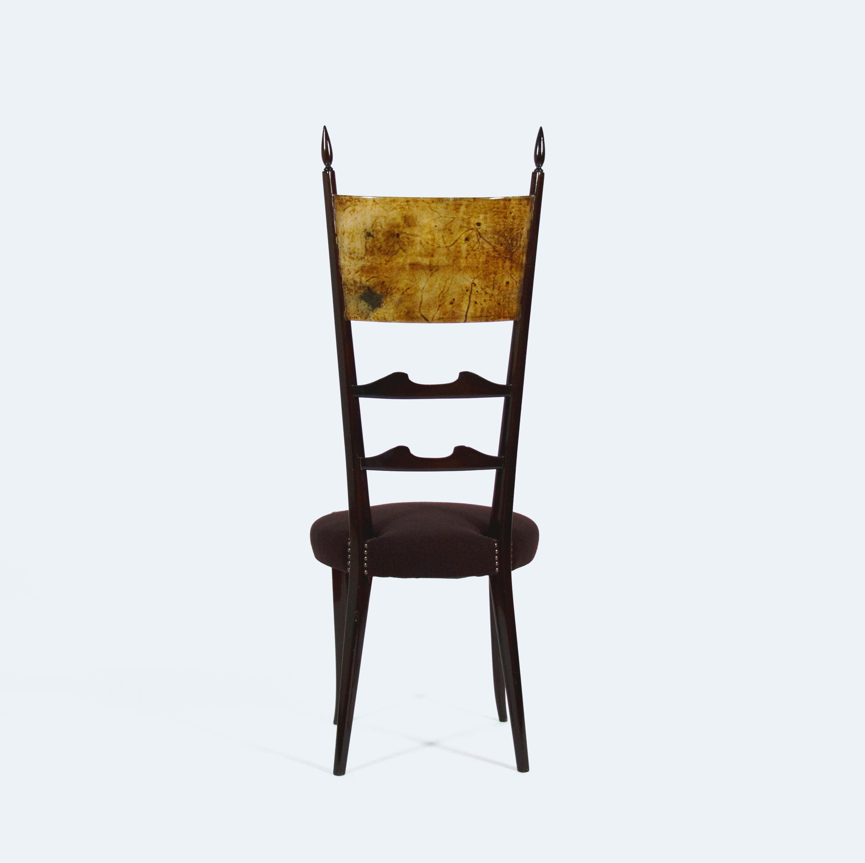 20ième siècle Ensemble de trois chaises italiennes à haut dossier par Alto Tura en vente