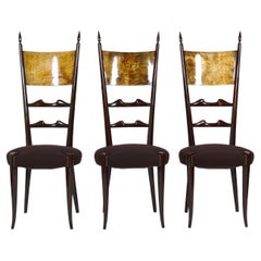 Set of Three Italian Chairs with High Back by Alto Tura