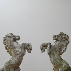 Set of Three Italian Composite Garden Prancing Horses