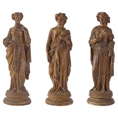 Set of Three Italian Early 18th Century Neoclassical Period Terracotta Statues