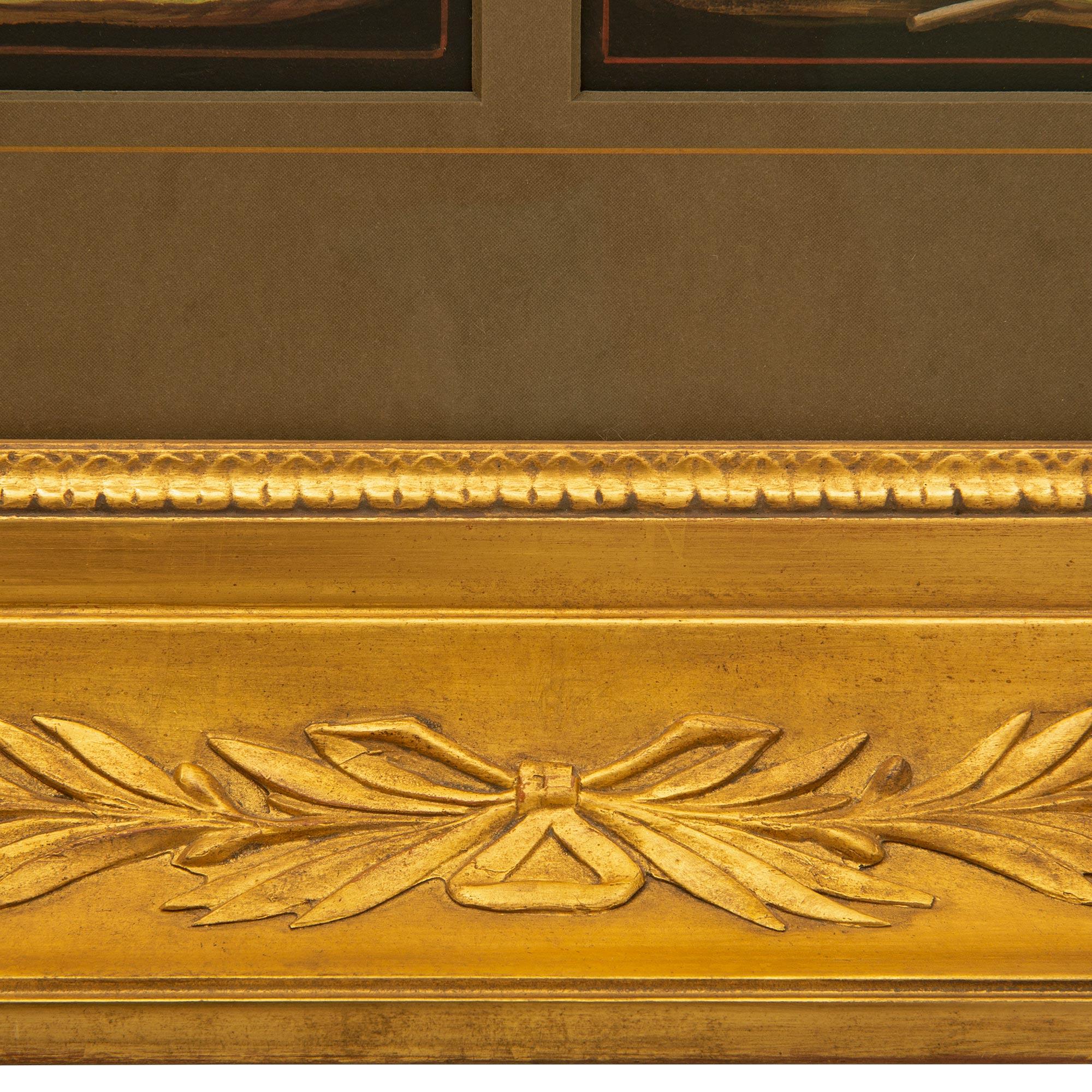 Canvas Set of Three Italian Early 19th Century Gouaches For Sale