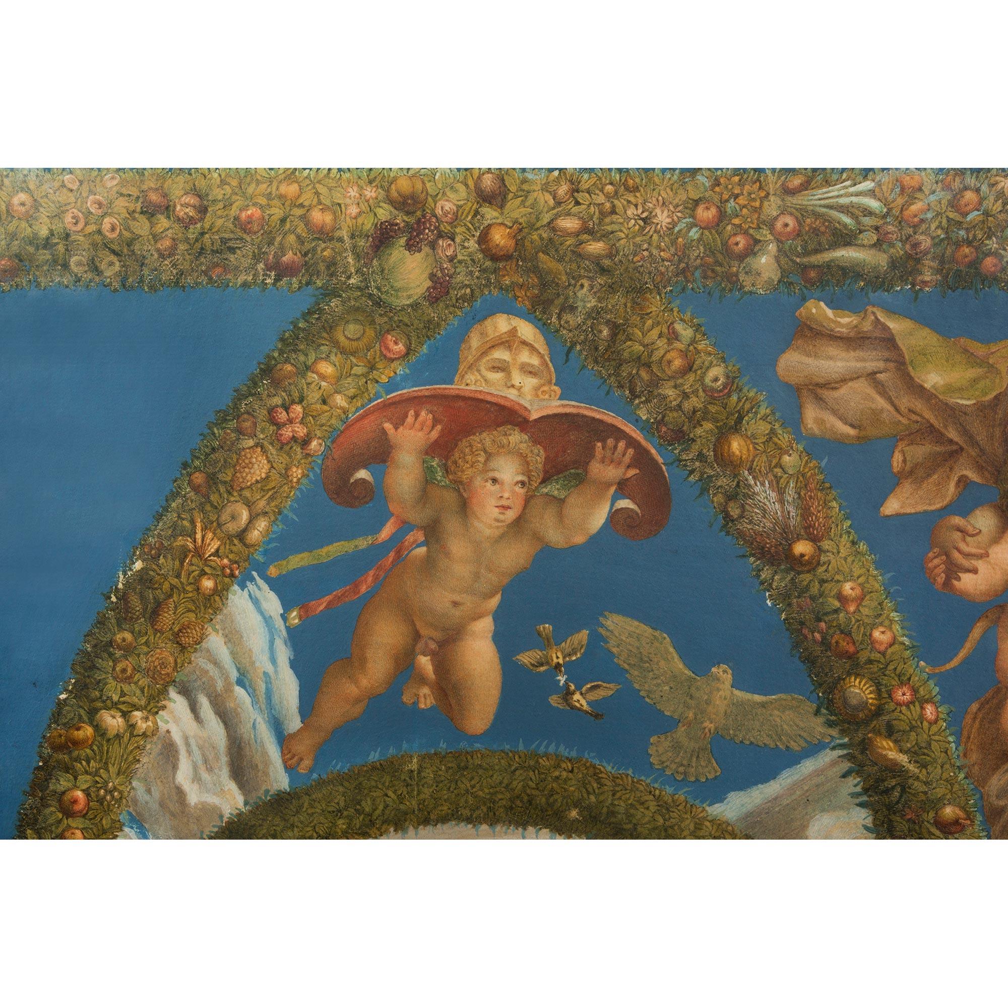Set of Three Italian Early 19th Neo-Classical St. Neapolitan Gouaches For Sale 9