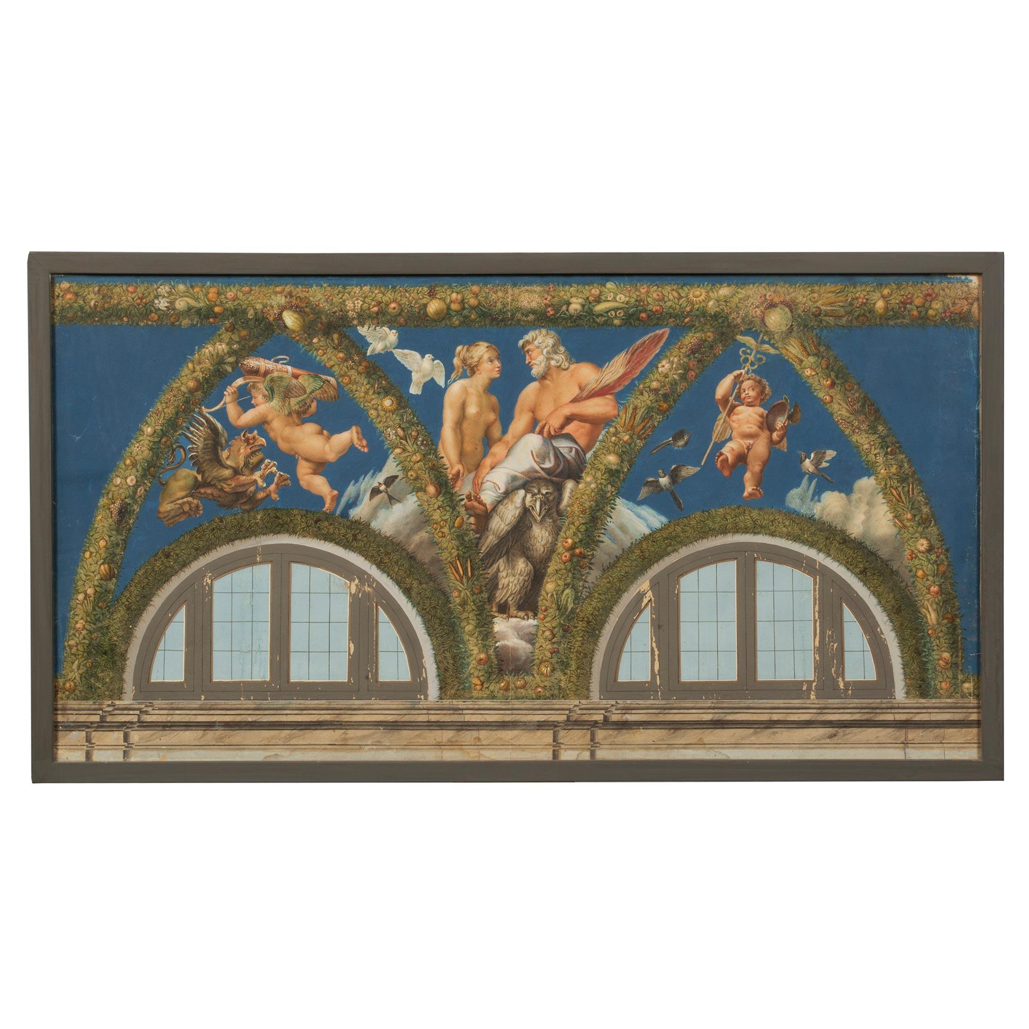 19th Century Set of Three Italian Early 19th Neo-Classical St. Neapolitan Gouaches For Sale