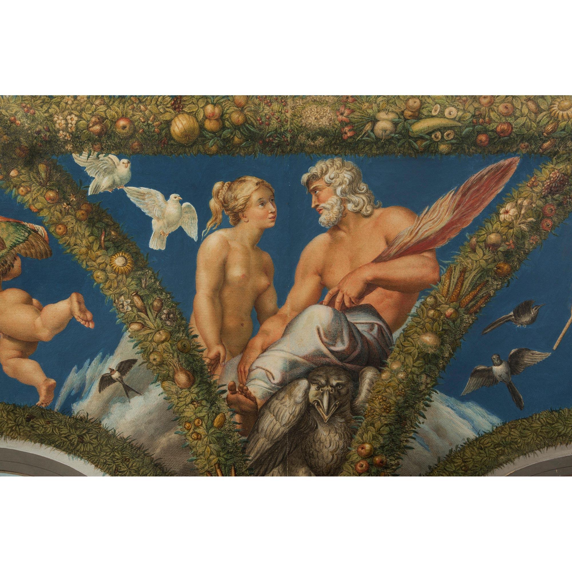 Set of Three Italian Early 19th Neo-Classical St. Neapolitan Gouaches For Sale 2