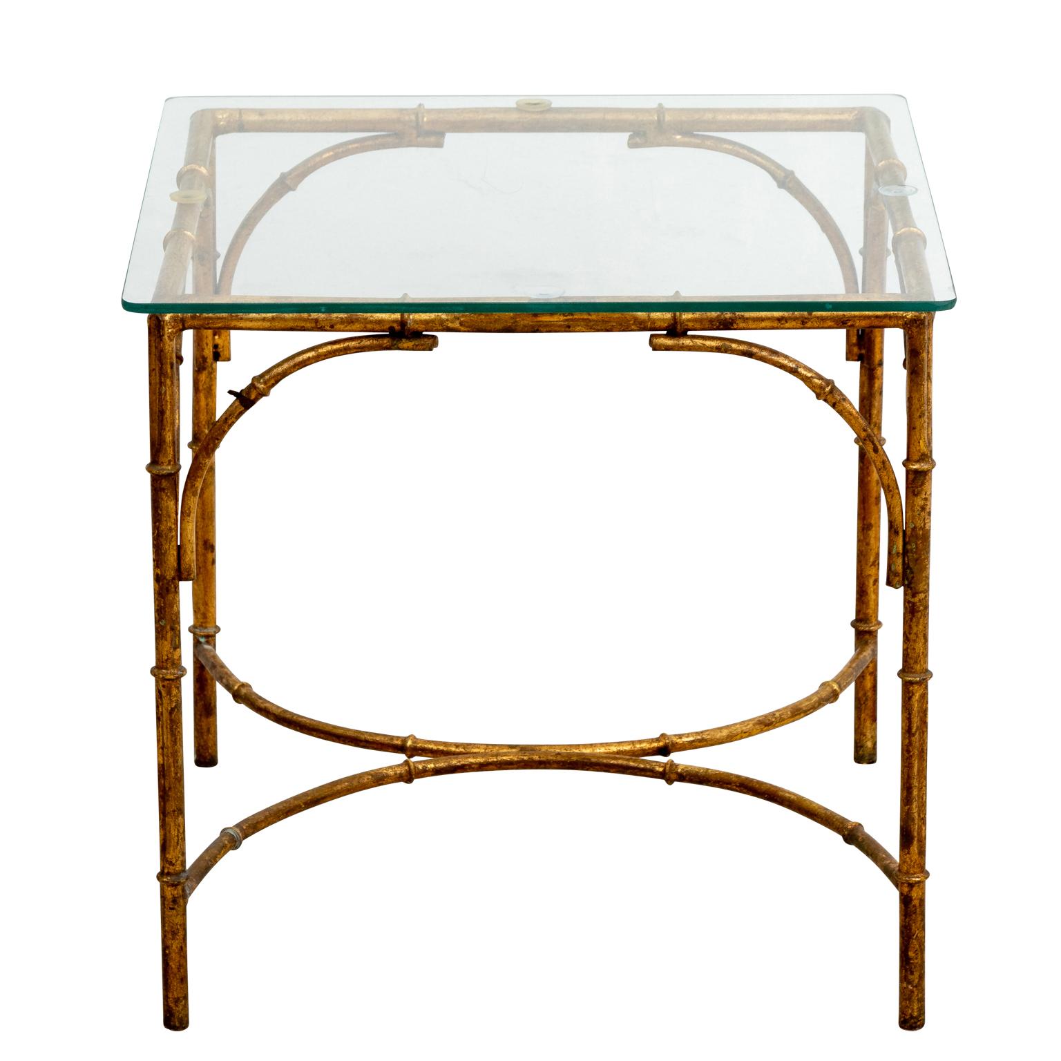 20th Century Set of Three Italian Gilt Faux Bamboo Low Tables For Sale
