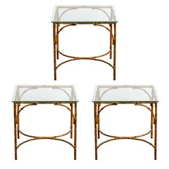 Set of Three Italian Gilt Faux Bamboo Low Tables