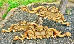 Set of Three Italian Giltwood Overdoors or Supra Porta Architectural Fragments