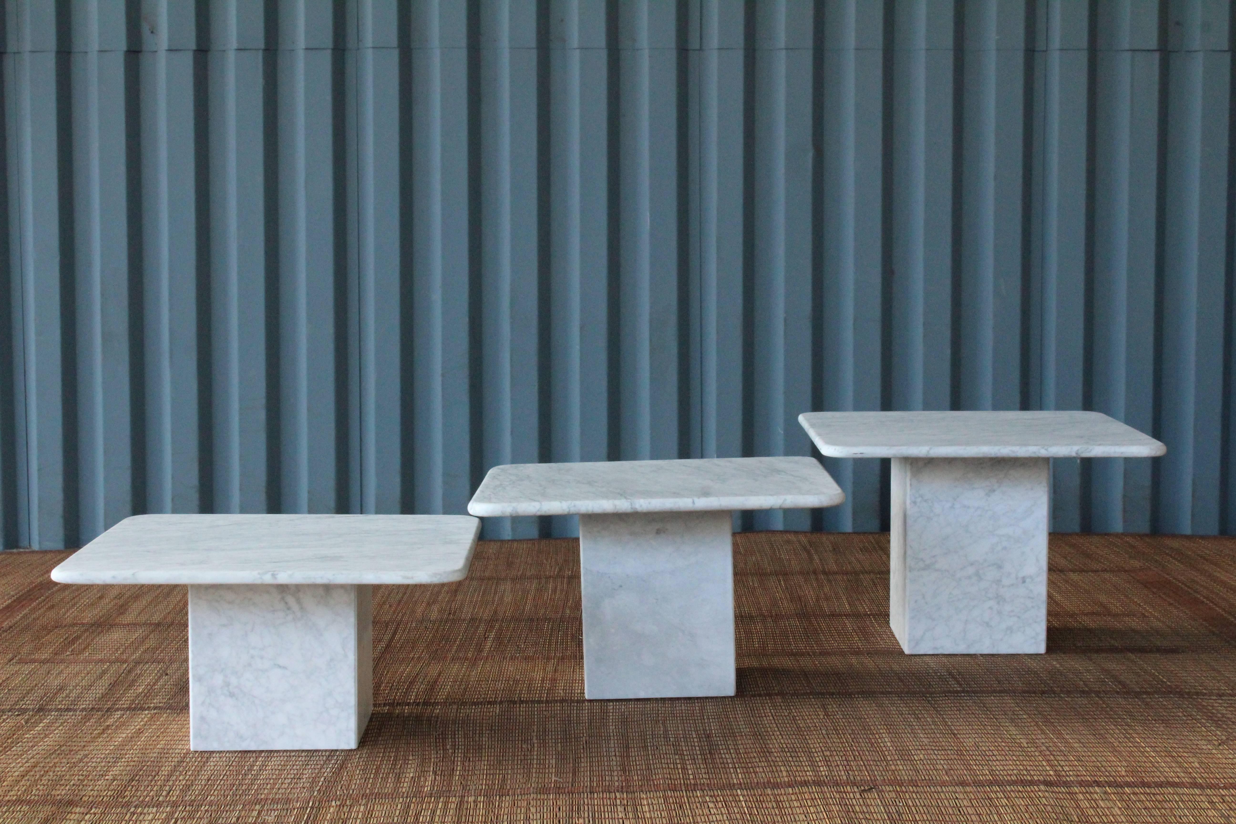 Set of Three Italian Marble Nesting Tables, 1970s 1