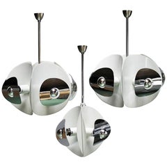 Set of Three Italian Mirror Pendants by Brevettato