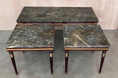 Set of Three Italian Modernist Midcentury Bronze-Mounted Coffee Tables