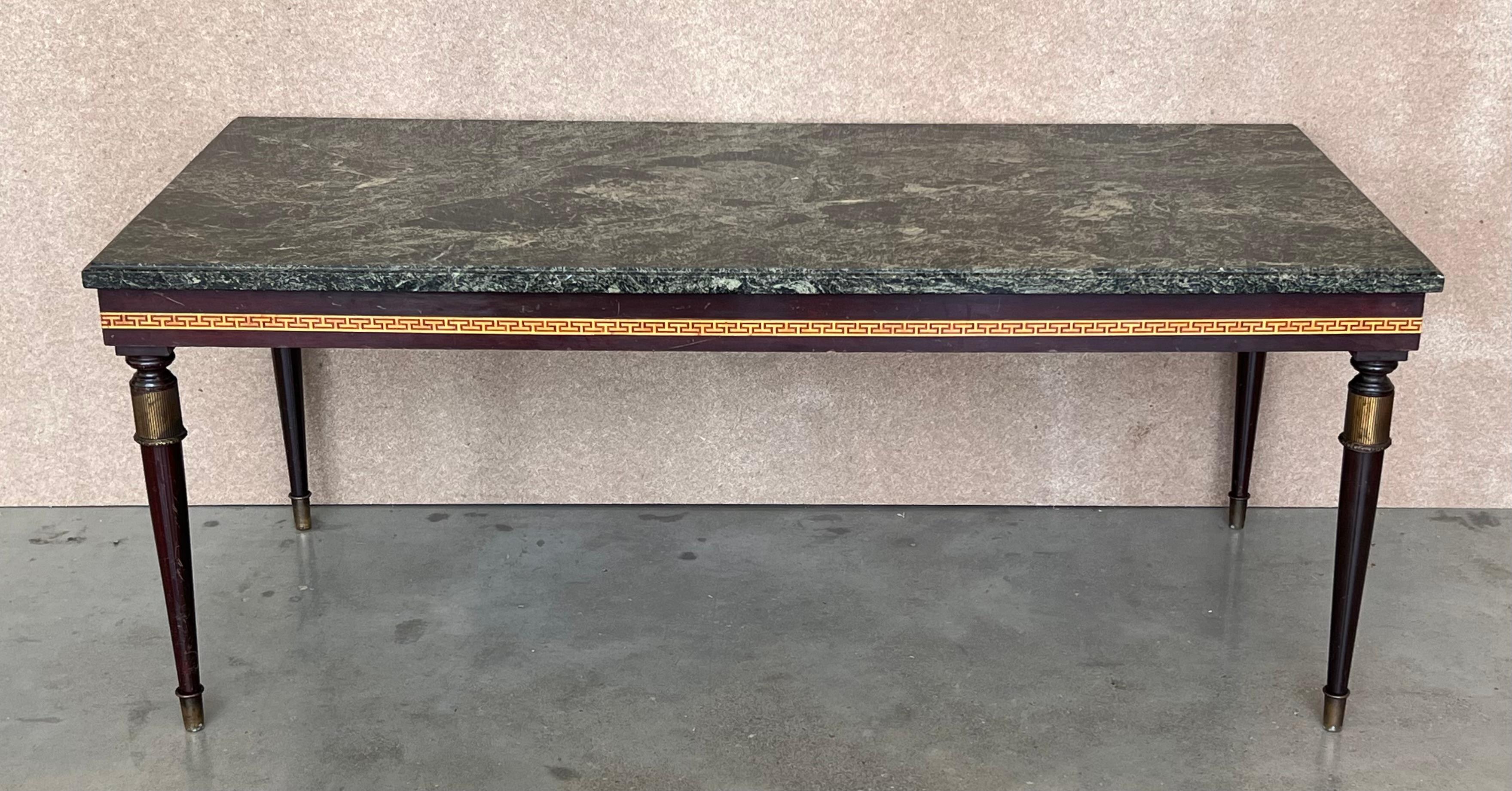 Set of Three Italian Modernist Midcentury Bronze-Mounted Coffee Tables In Good Condition For Sale In Miami, FL