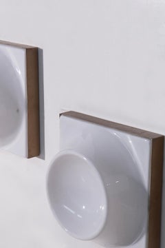 Satz von drei italienischen Wandleuchtern aus Messing im Space-Age-Stil