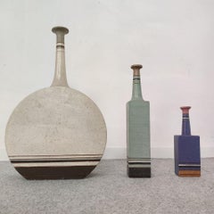 Set of Three Italian Terracotta Vases in the Style of Bruno Gambone, 70s