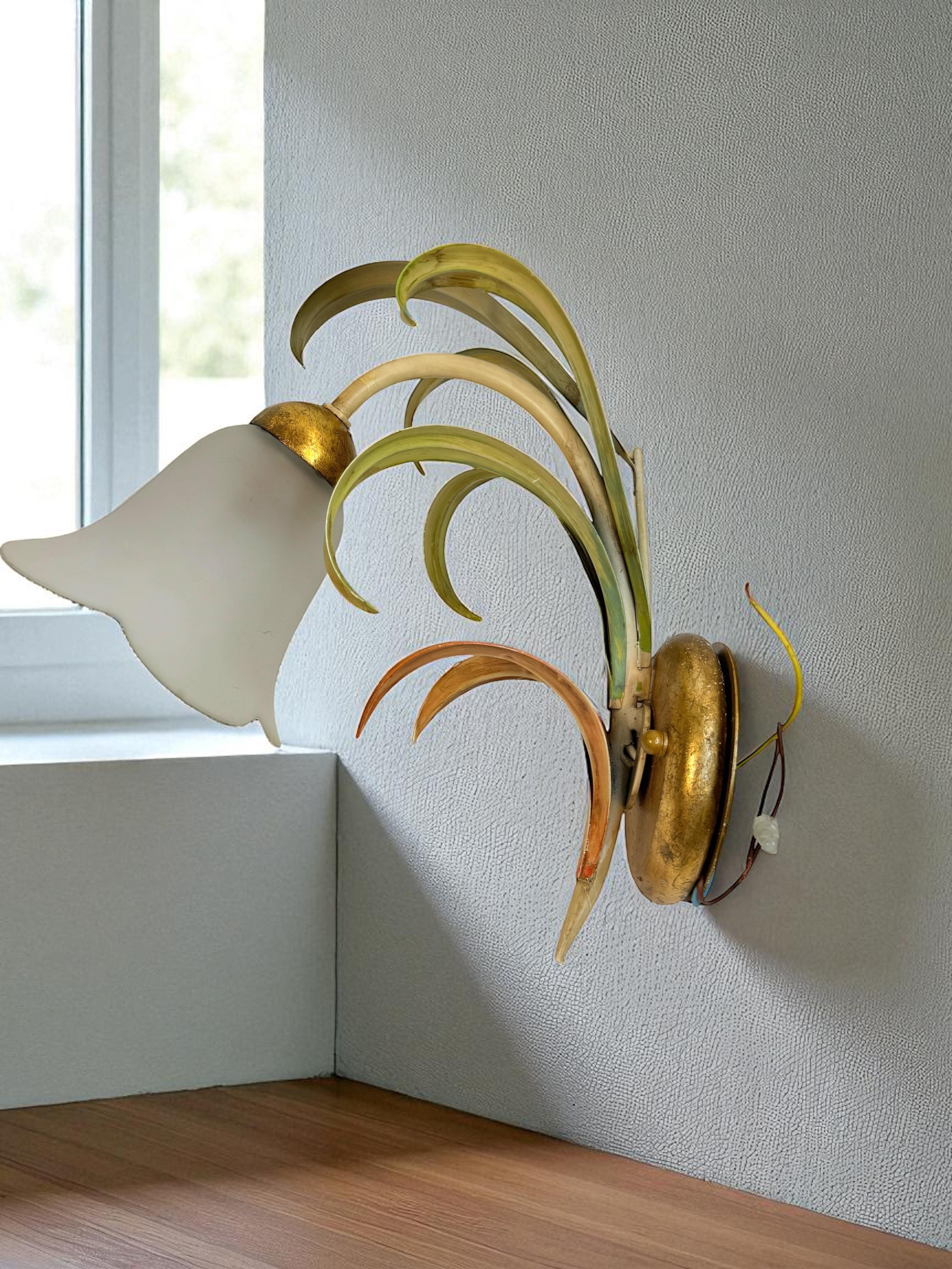 Set of Three Italian Tole Florentine Florence Sconce, vintage 1970s For Sale 6