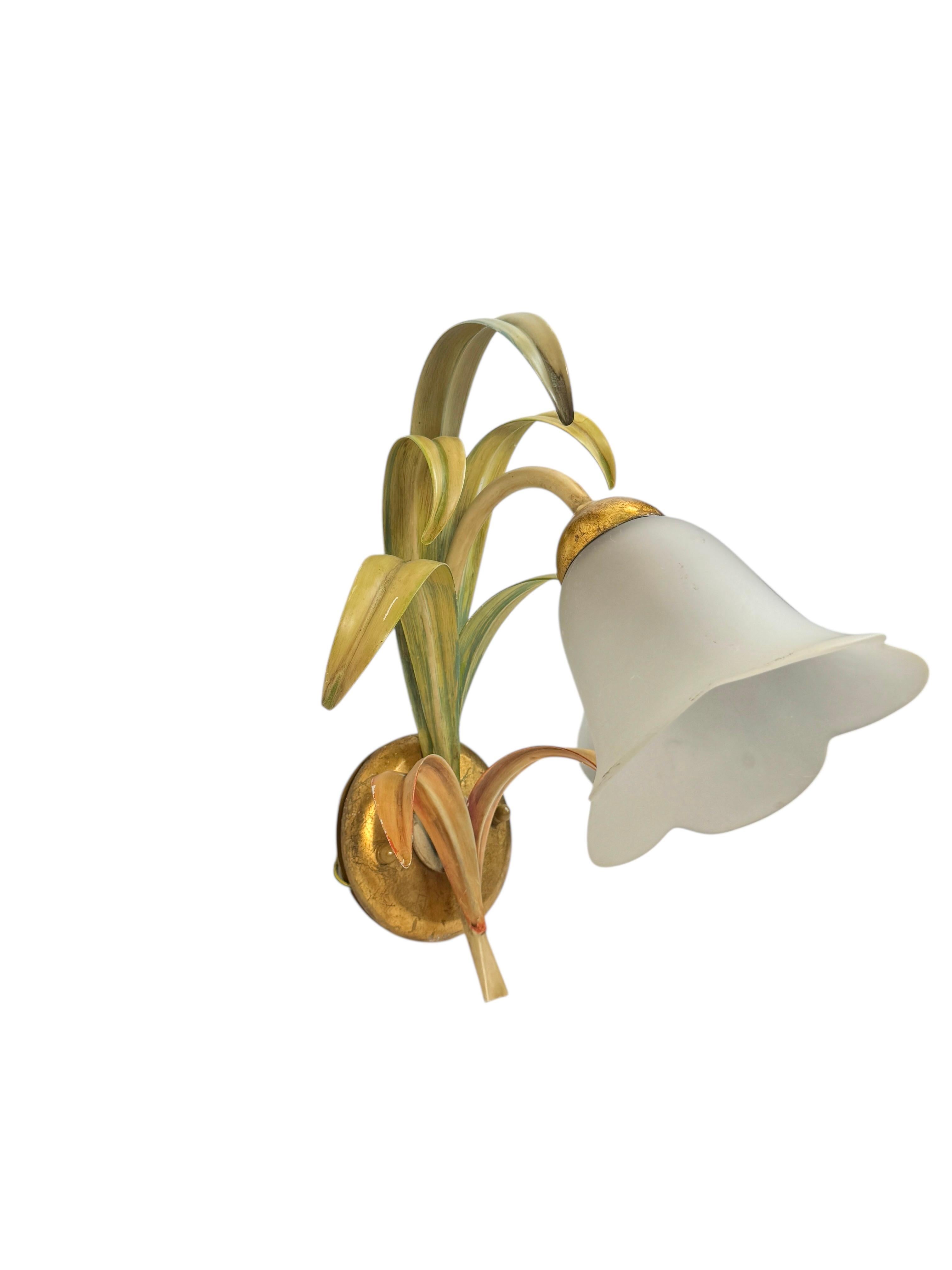 Set of Three Italian Tole Florentine Florence Sconce, vintage 1970s For Sale 1