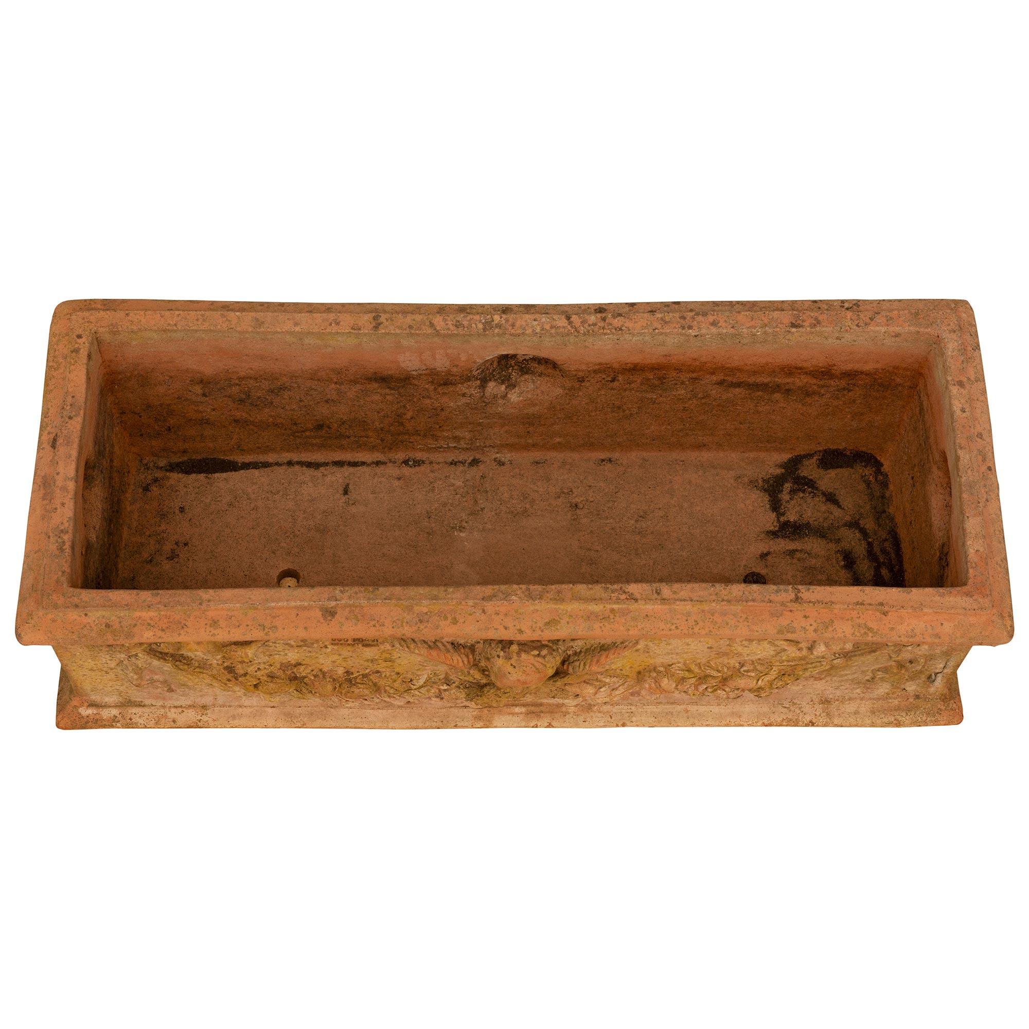set of three Italian Turn of the Century Tuscan st. Terra Cotta planters For Sale 5