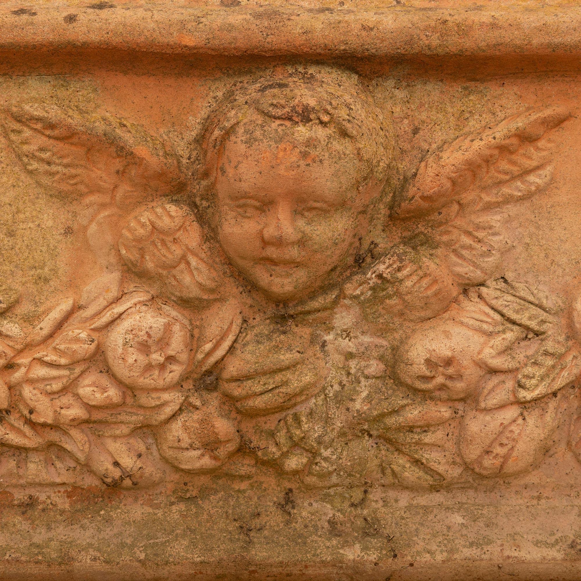 set of three Italian Turn of the Century Tuscan st. Terra Cotta planters For Sale 2