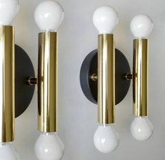 Juego de tres apliques de pared minimalistas italianos de época Apliques de empotrar, años 60
