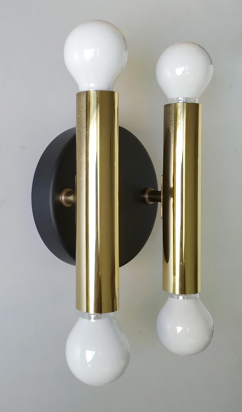 20th Century Set of Three Italian Vintage Minimalist Wall Lights Sconces Flushmounts, 1960s For Sale