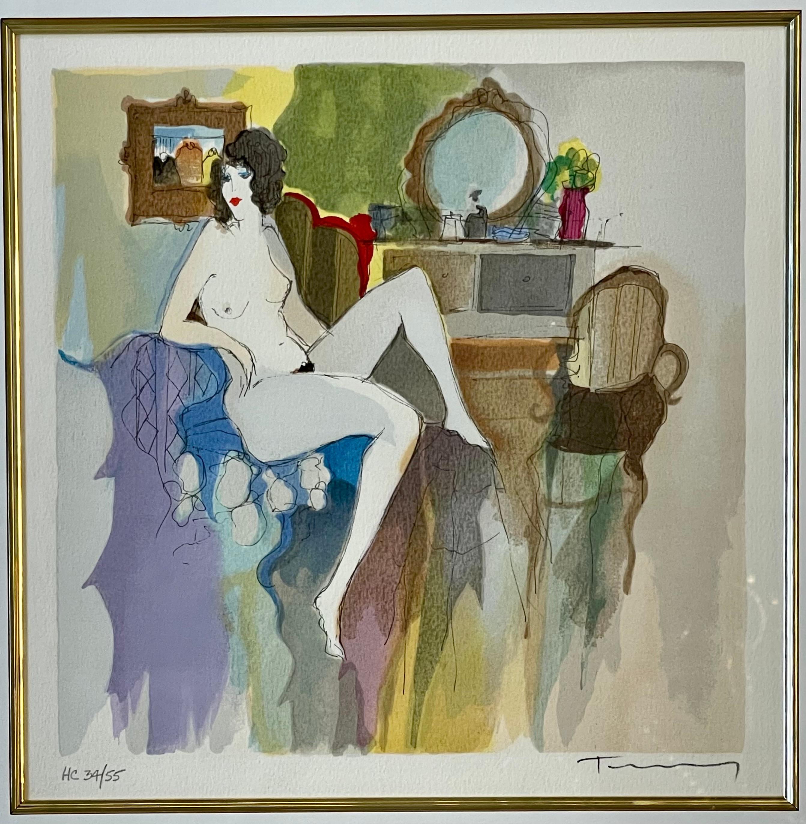 Set of Three Itzchak Tarkay Serigraphs of Nudes In Good Condition For Sale In Stamford, CT