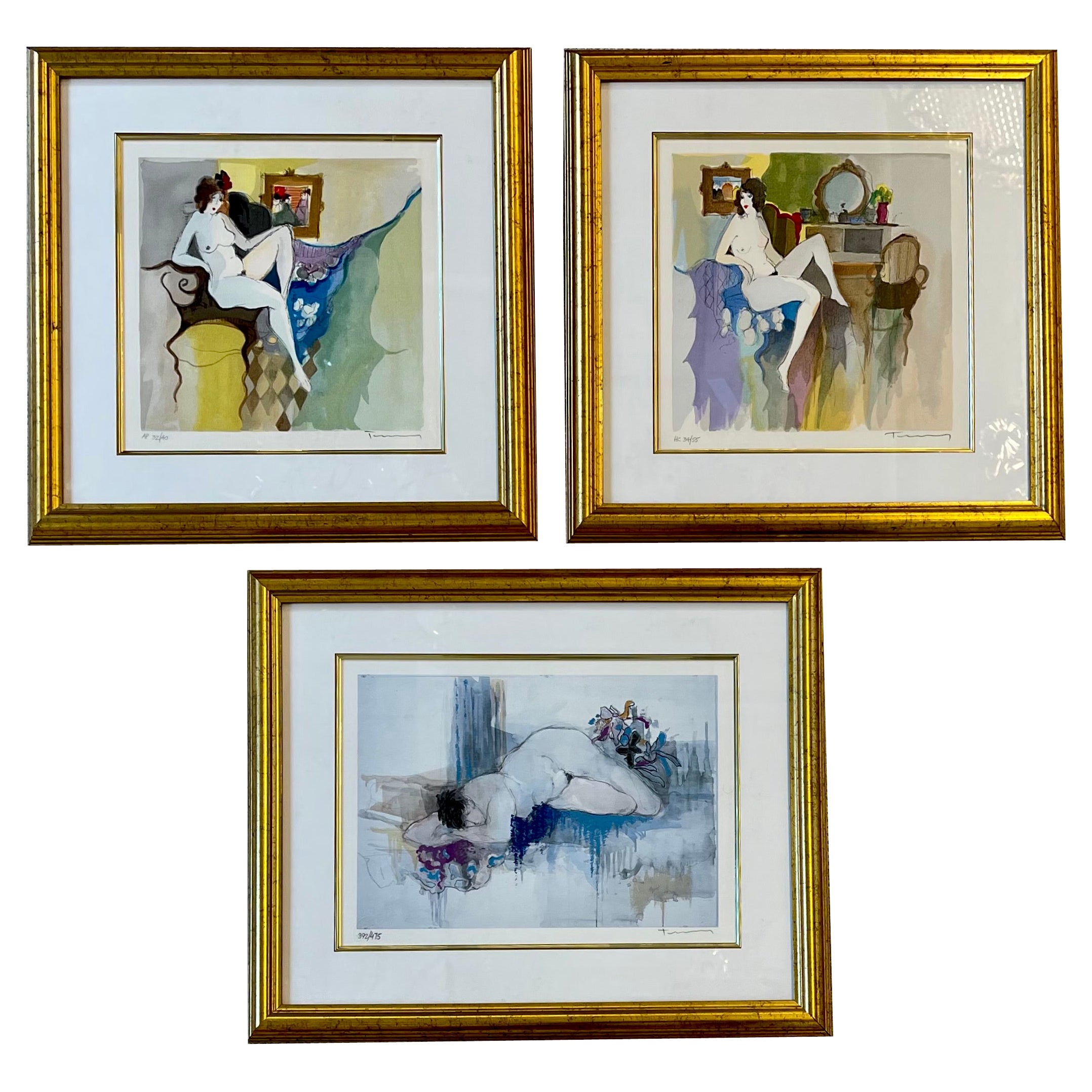 Set of Three Itzchak Tarkay Serigraphs of Nudes