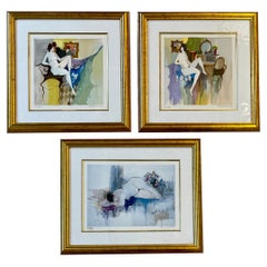 Conjunto de tres serigrafías de desnudos de Itzchak Tarkay