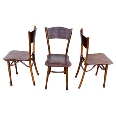 Set of Three Jacob and Josef Kohn Bentwood Chairs, Vienna Secession, Art Nouveau