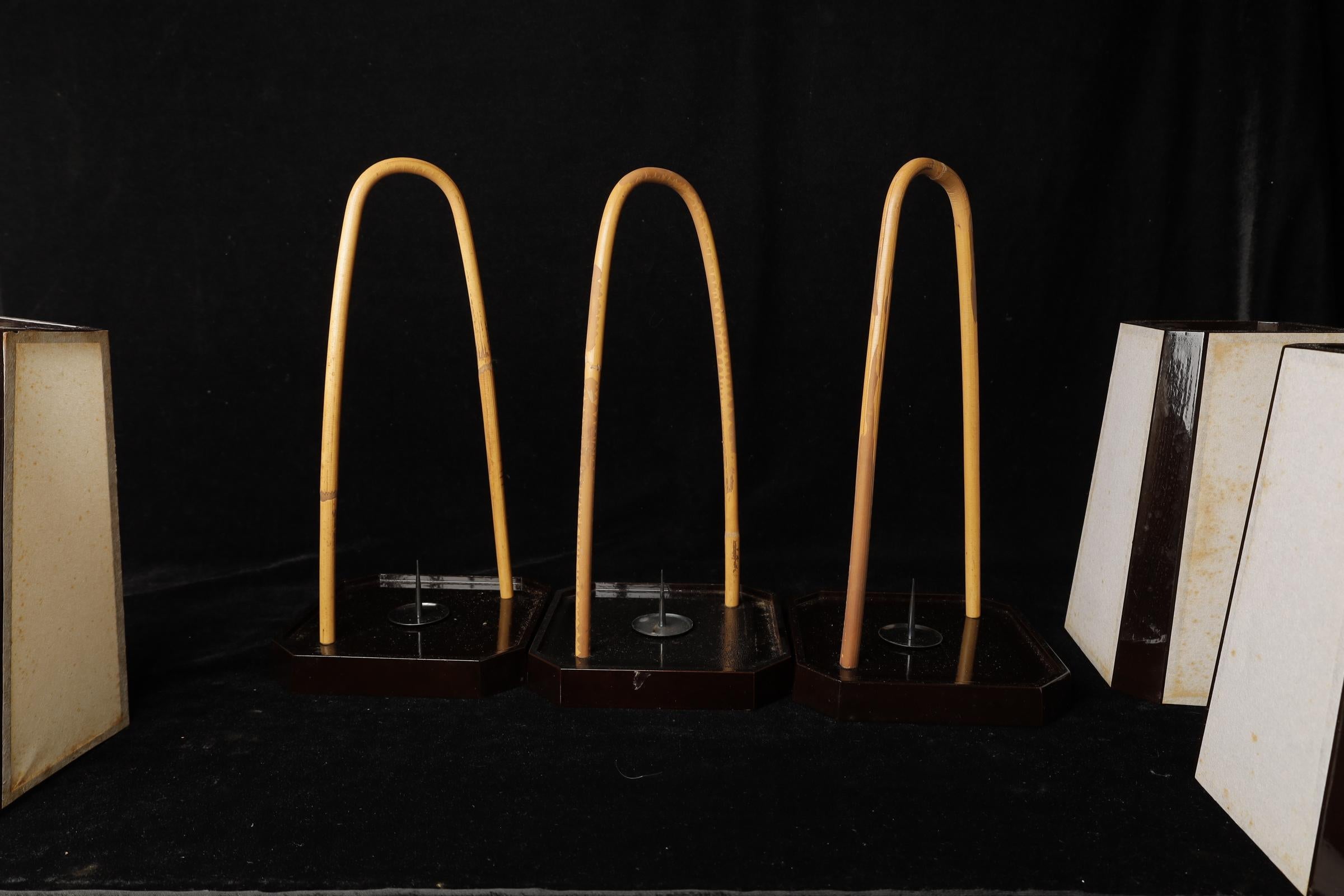 Set of three Japanese Andon paper Lantern for tea ceremony For Sale 3