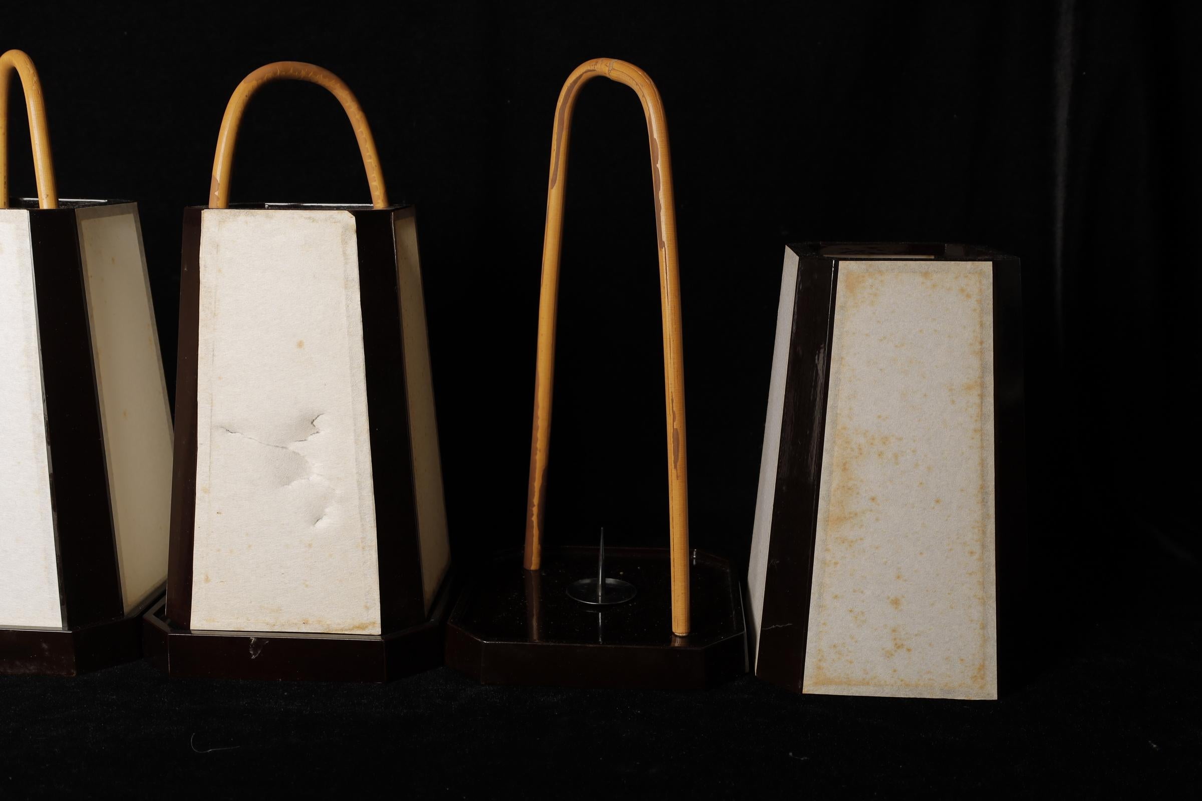 Set of three Japanese Andon paper Lantern for tea ceremony For Sale 1