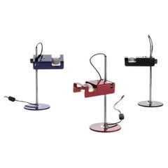 Set of Three Joe Colombo 'Mini Spider' Table Lamps by Oluce Metal, Mid-Century