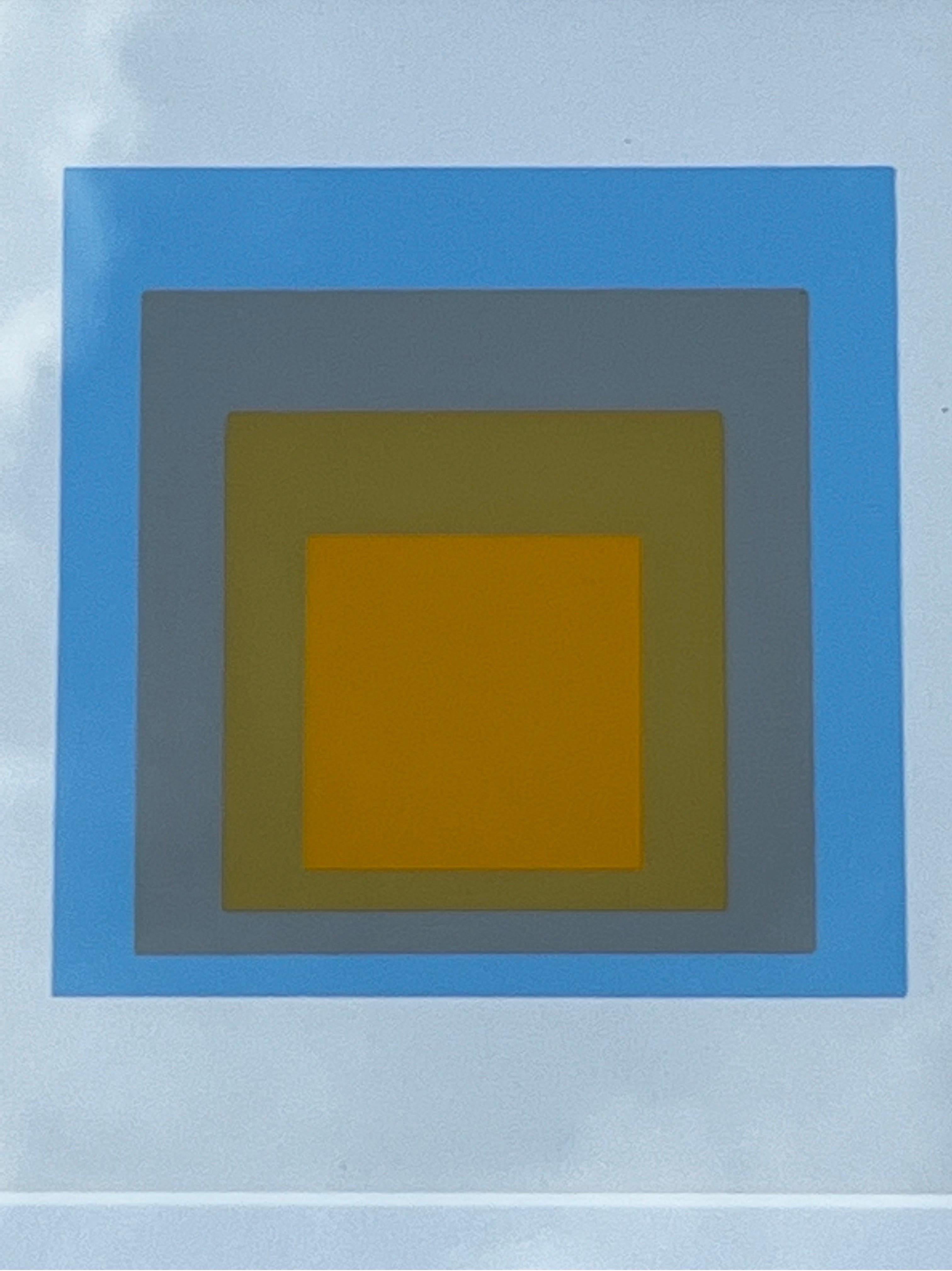 Set of Three Josef Albers Homage to the Square 1965 Promotional Prints, Framed 1
