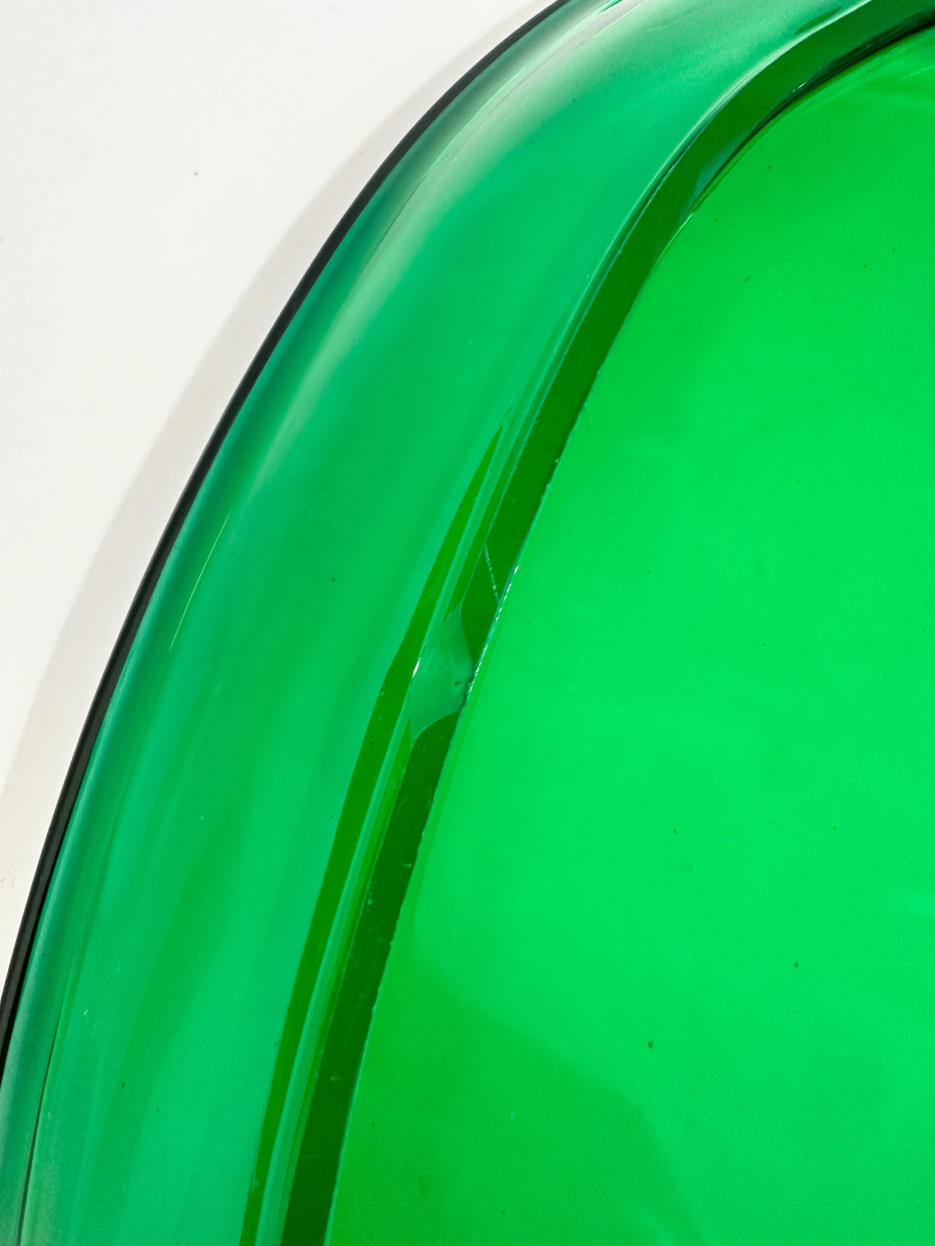 Set of Three Josef Frank Glass Plates Lobster Plates Reijmyre Sweden 1960s Green 3