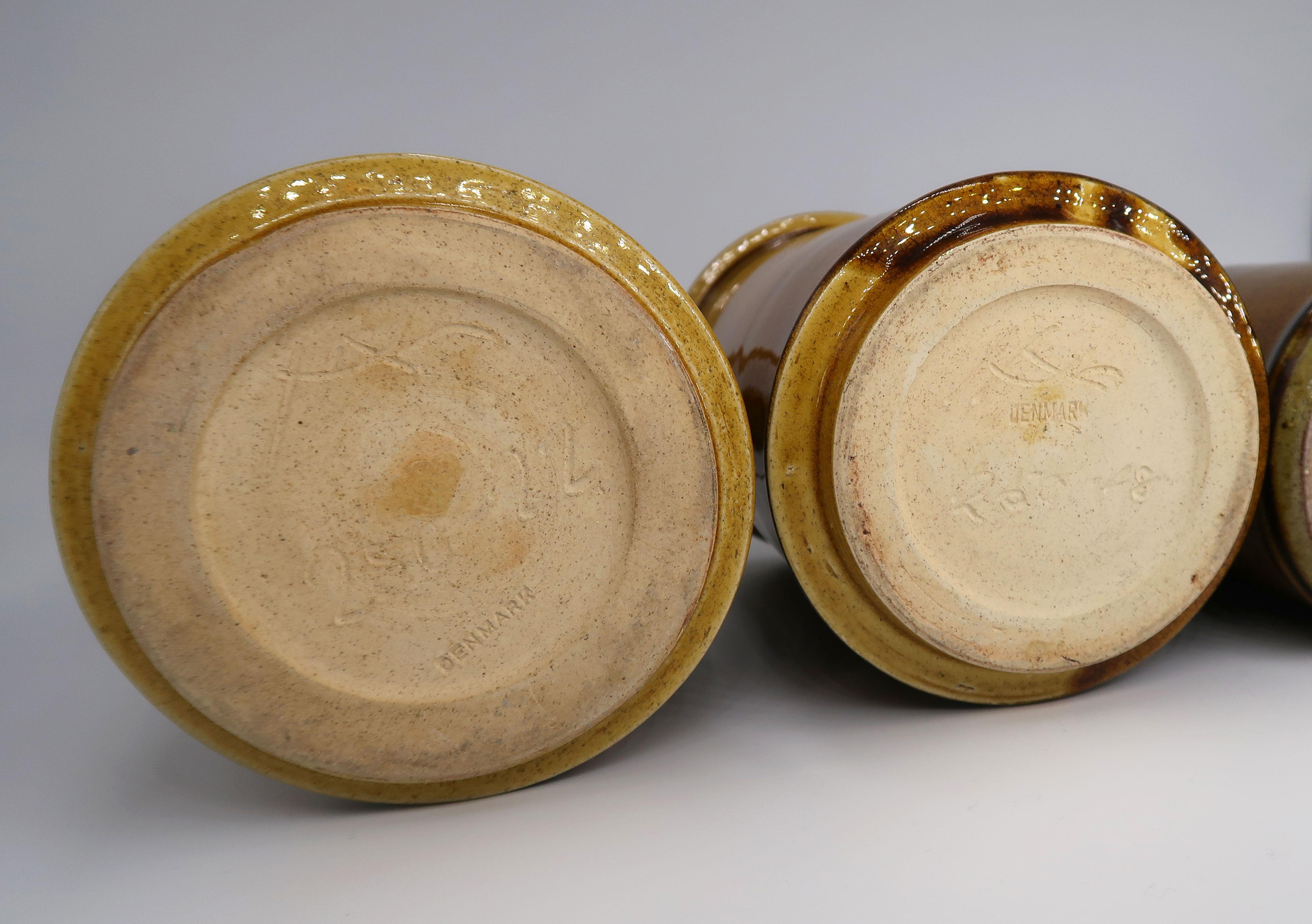 Set of 1950s Danish Golden Ochre Ceramic Vases, Kähler For Sale 4