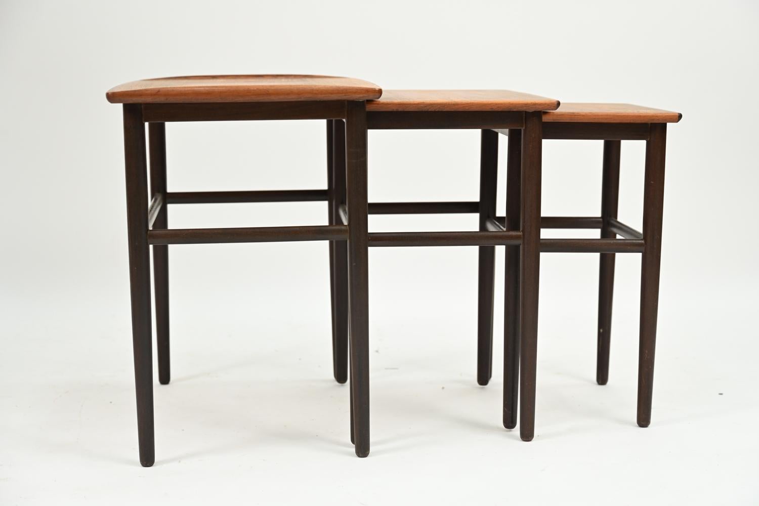 Set of Three Kai Kristiansen Rosewood Nesting Tables, C. 1960's 3