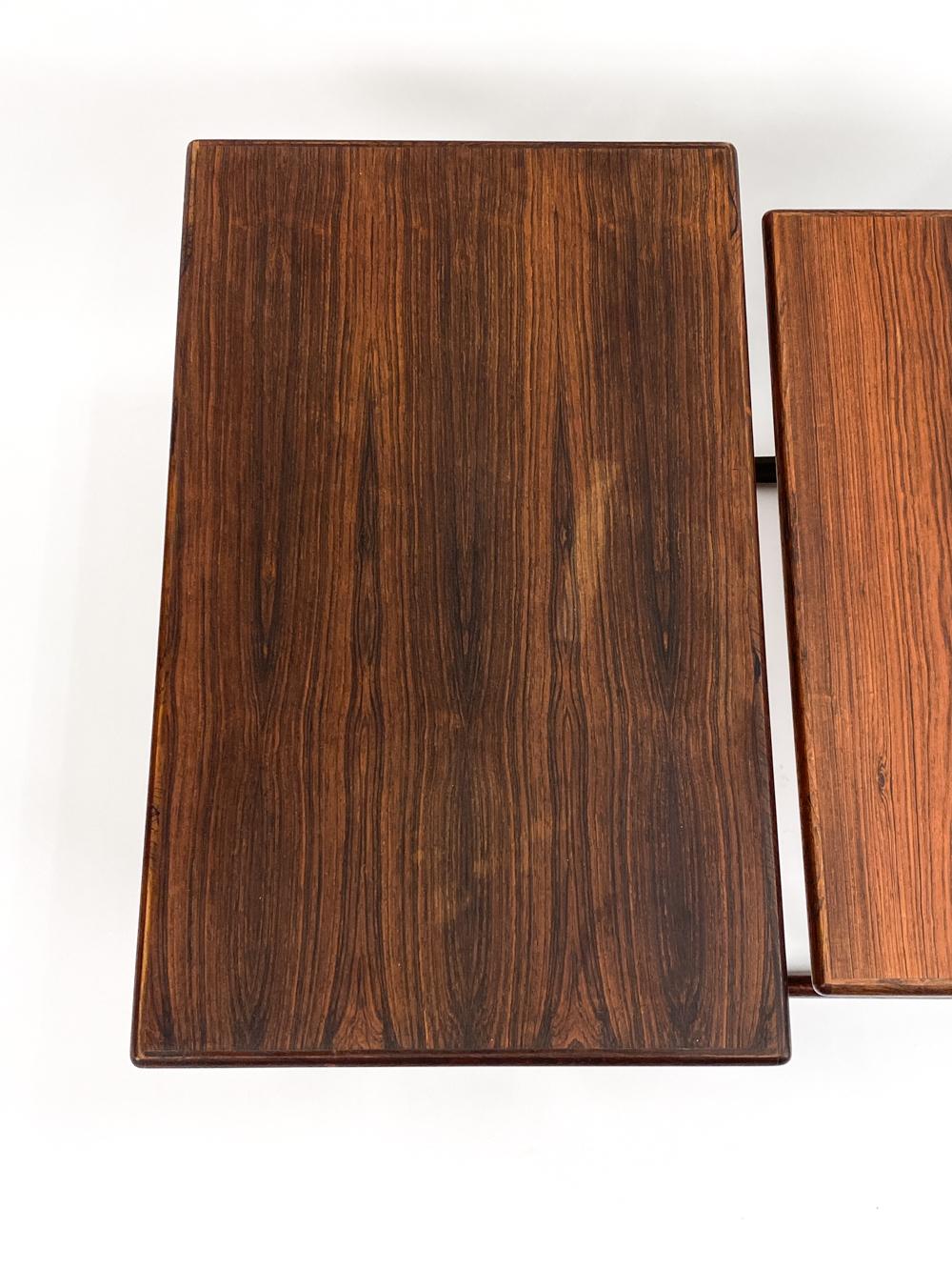 Mid-20th Century Set of Three Kai Kristiansen VM-143 Rosewood Nesting Tables For Sale