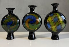 Ensemble de trois vases Kaleidoscope de Kurt Wallstab des années 1980