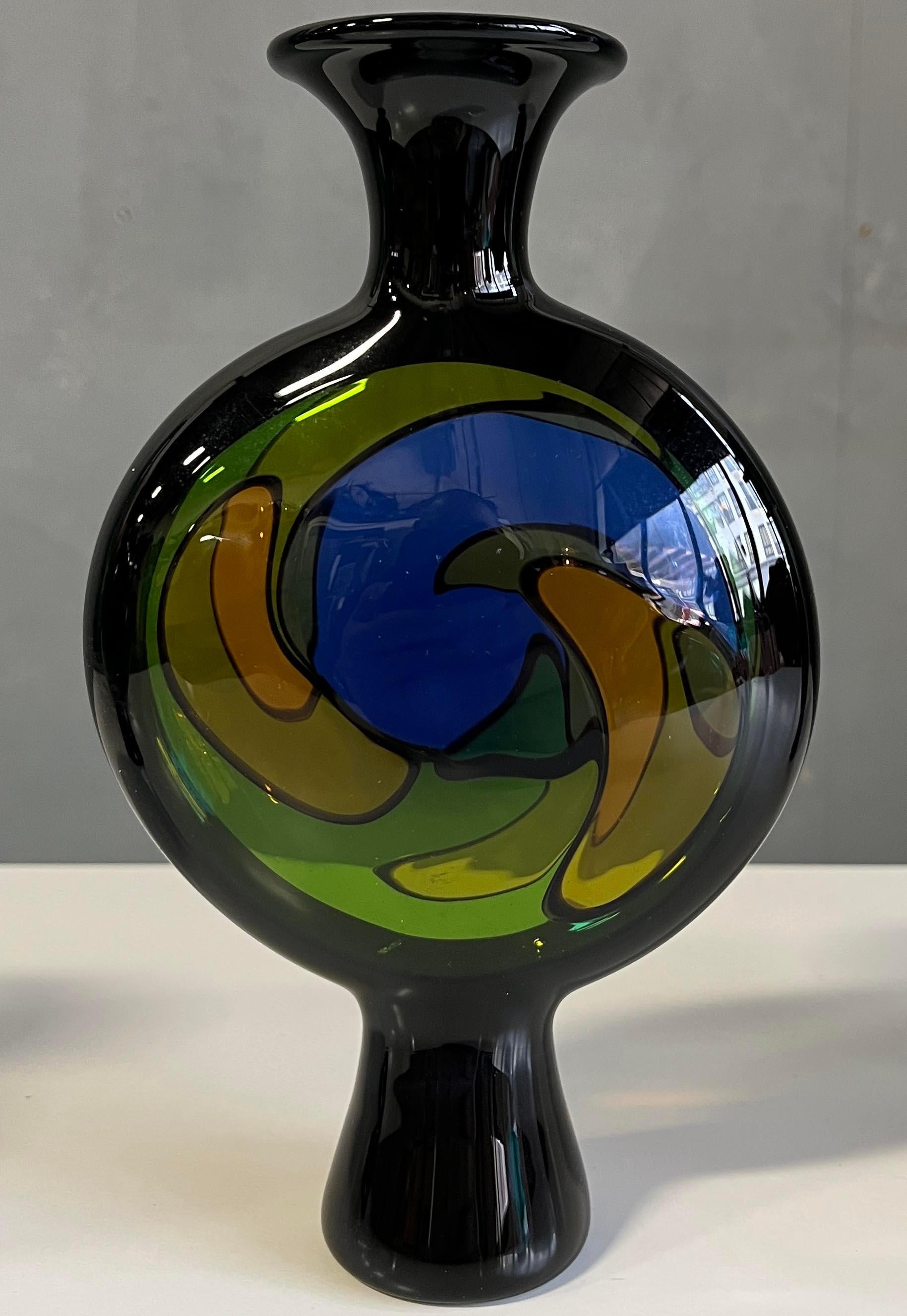 Set of Three Kaleidoscope Vases by Kurt Wallstab, 1980s For Sale 2
