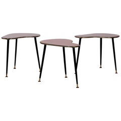 Set of Three Kidney Shape Side Tables
