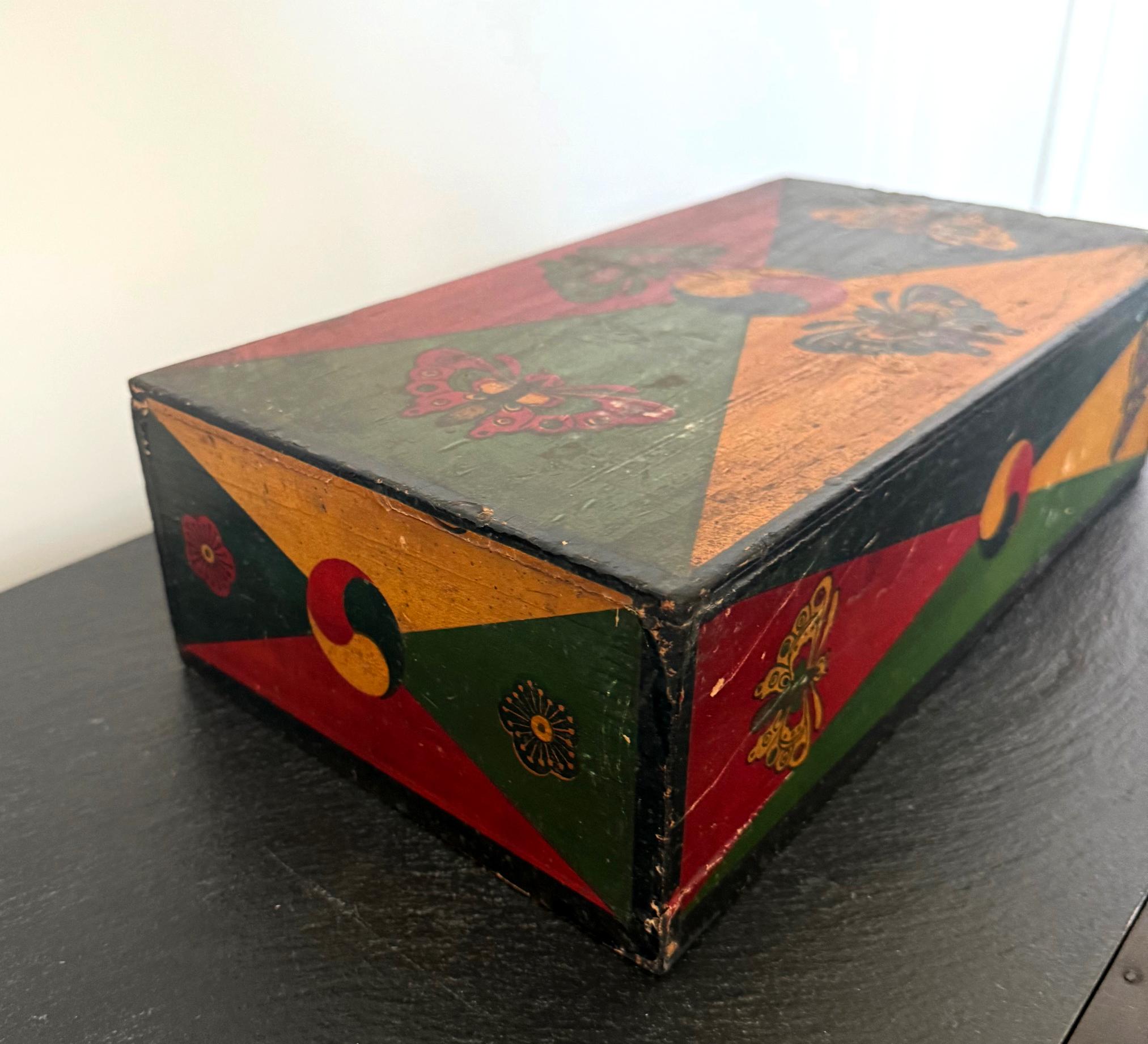 Set of Three Korean Stackable Sewing Box Covered in Hanji Paper For Sale 9