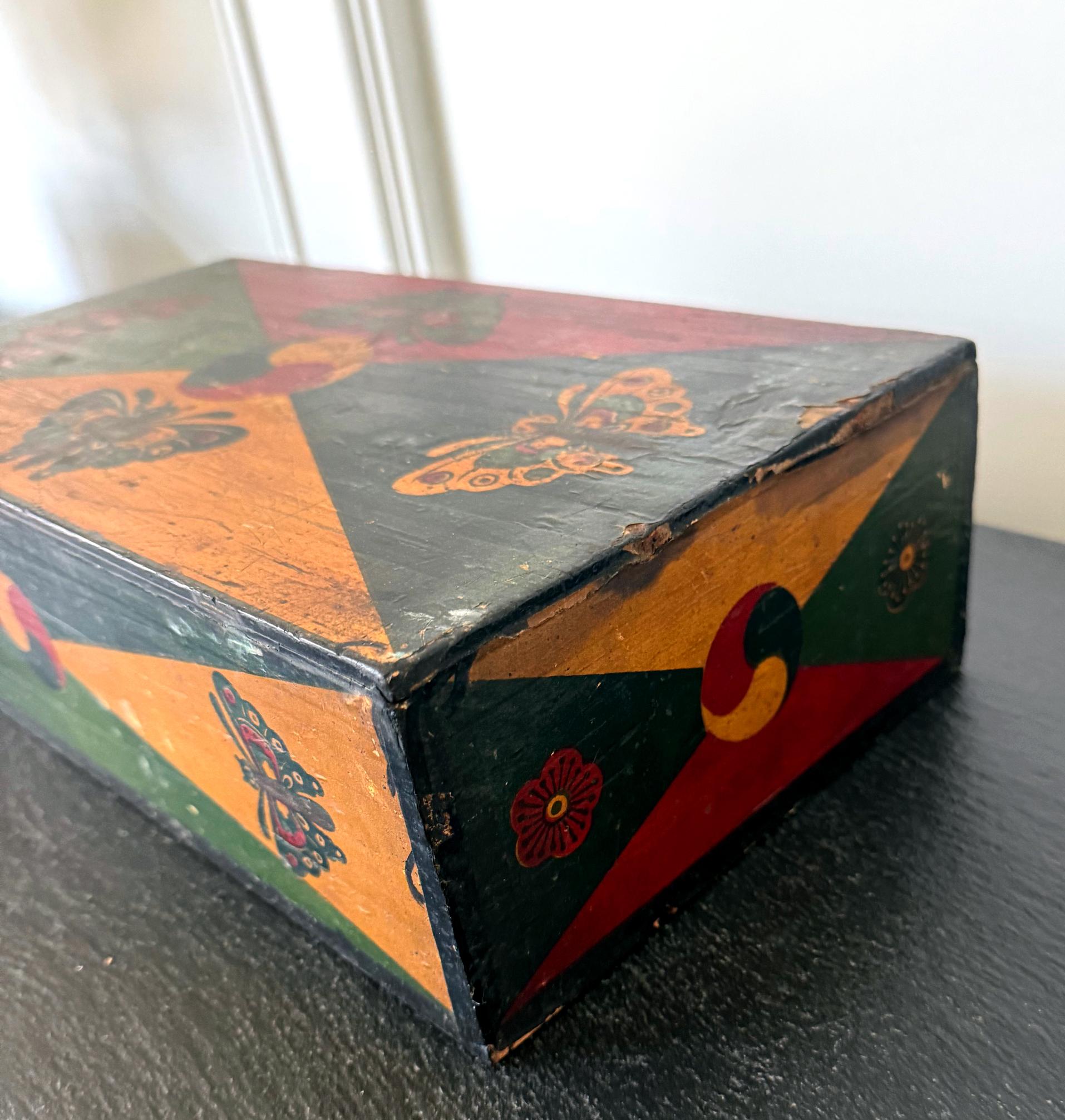 Set of Three Korean Stackable Sewing Box Covered in Hanji Paper For Sale 10