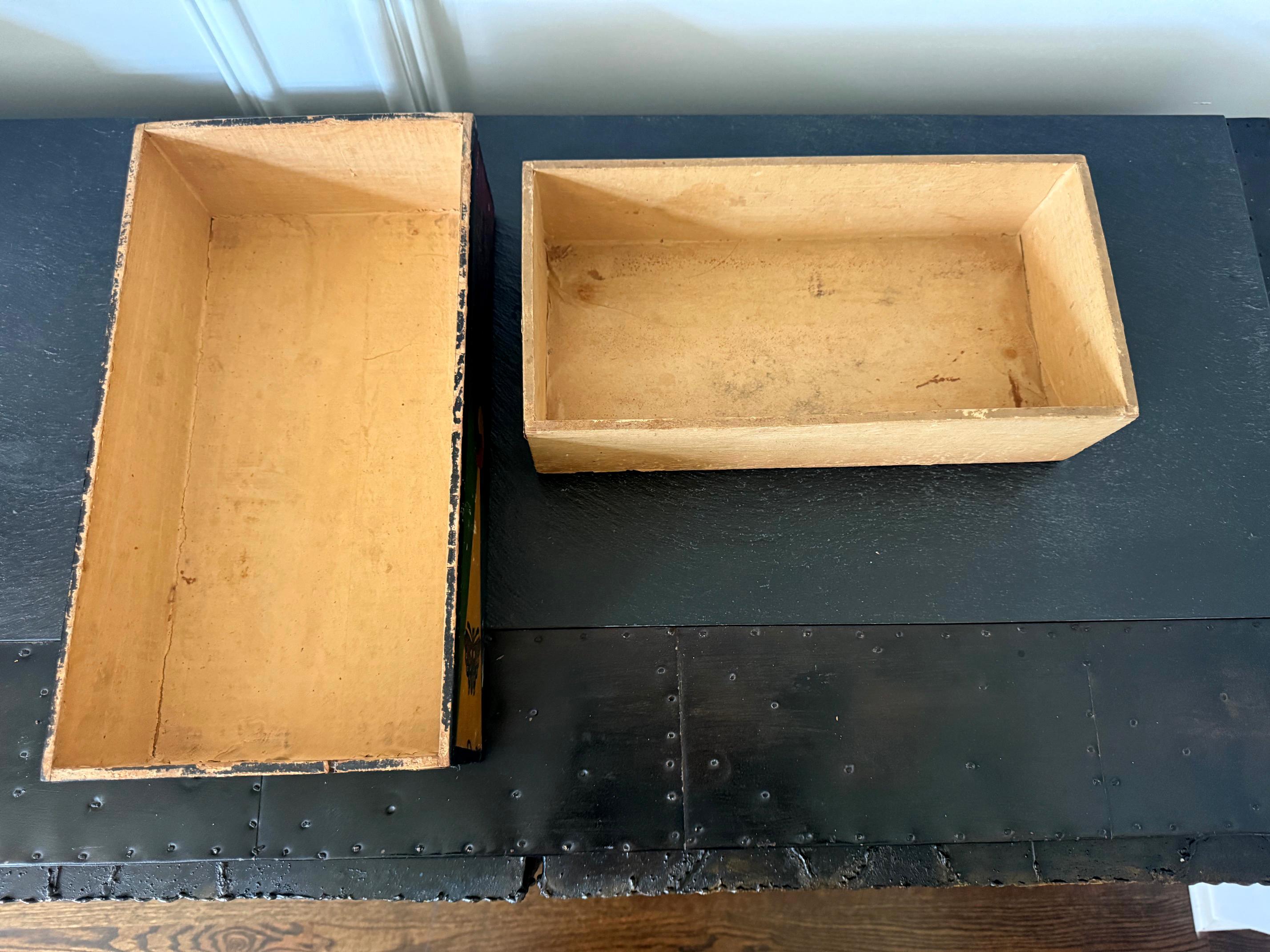 Set of Three Korean Stackable Sewing Box Covered in Hanji Paper For Sale 12