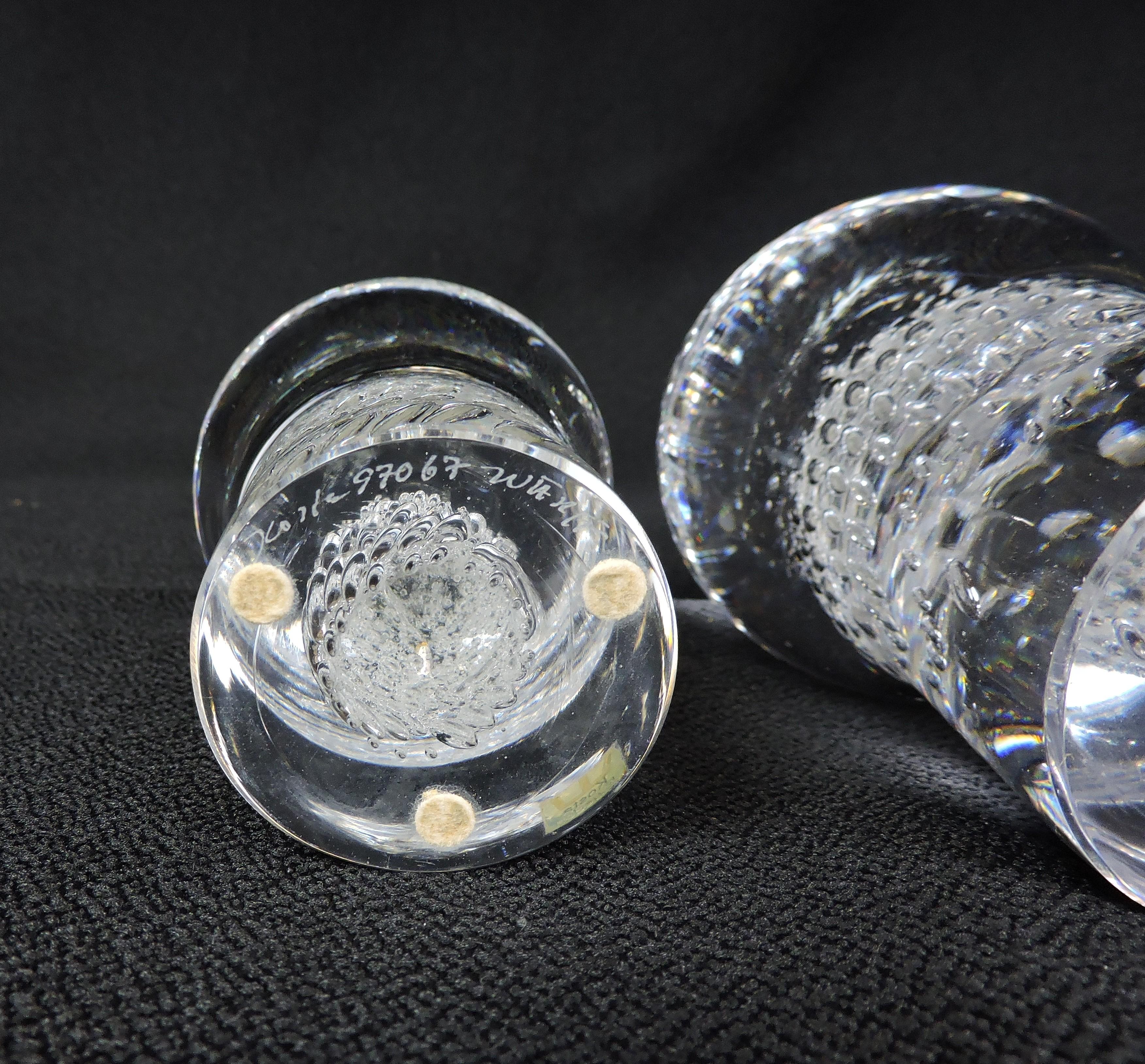 Glass Set of Three Kosta Boda Paperweights Mushrooms and Owl by Lindstrand and Warff