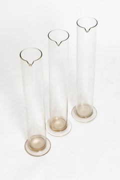 Set of Three Laboratory Glass Pouring Measures, 19th Century
